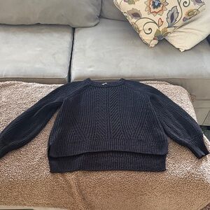 Madewell Women's Black Crew Neck Sweater Size Small 100% Cotton